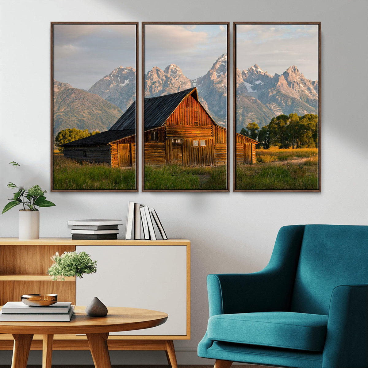 Rustic Barn Wall Art Canvas Print – Framed Grand Teton Park
