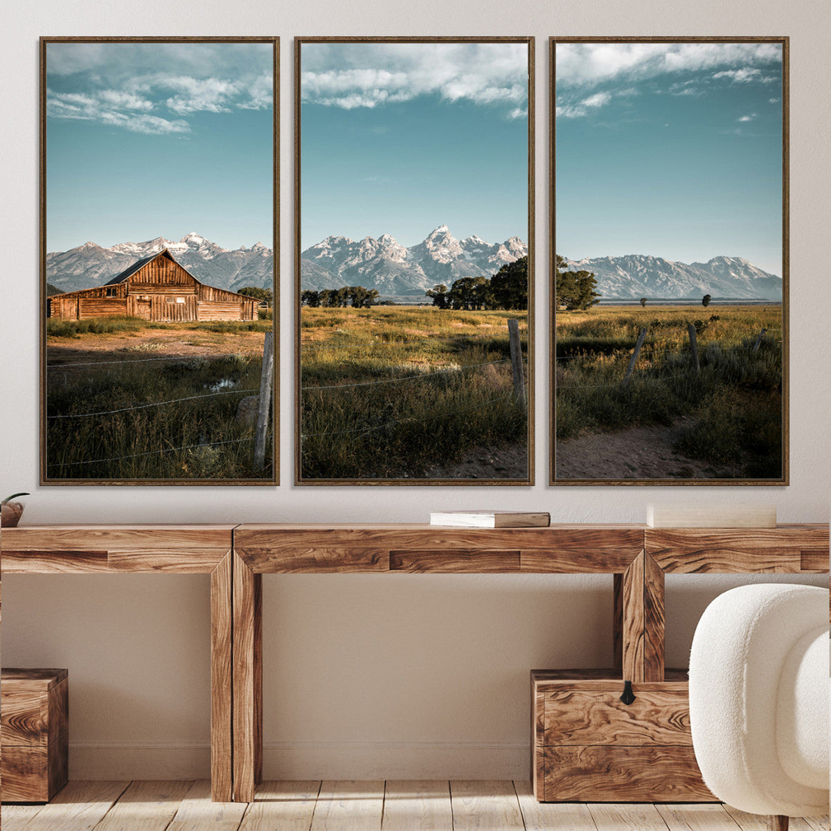 Rustic Farmhouse Wall Art Canvas Print – Teton Range Mormon