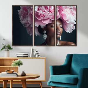 Black Beauty Petal Crown Wall Art Canvas Print – Floral