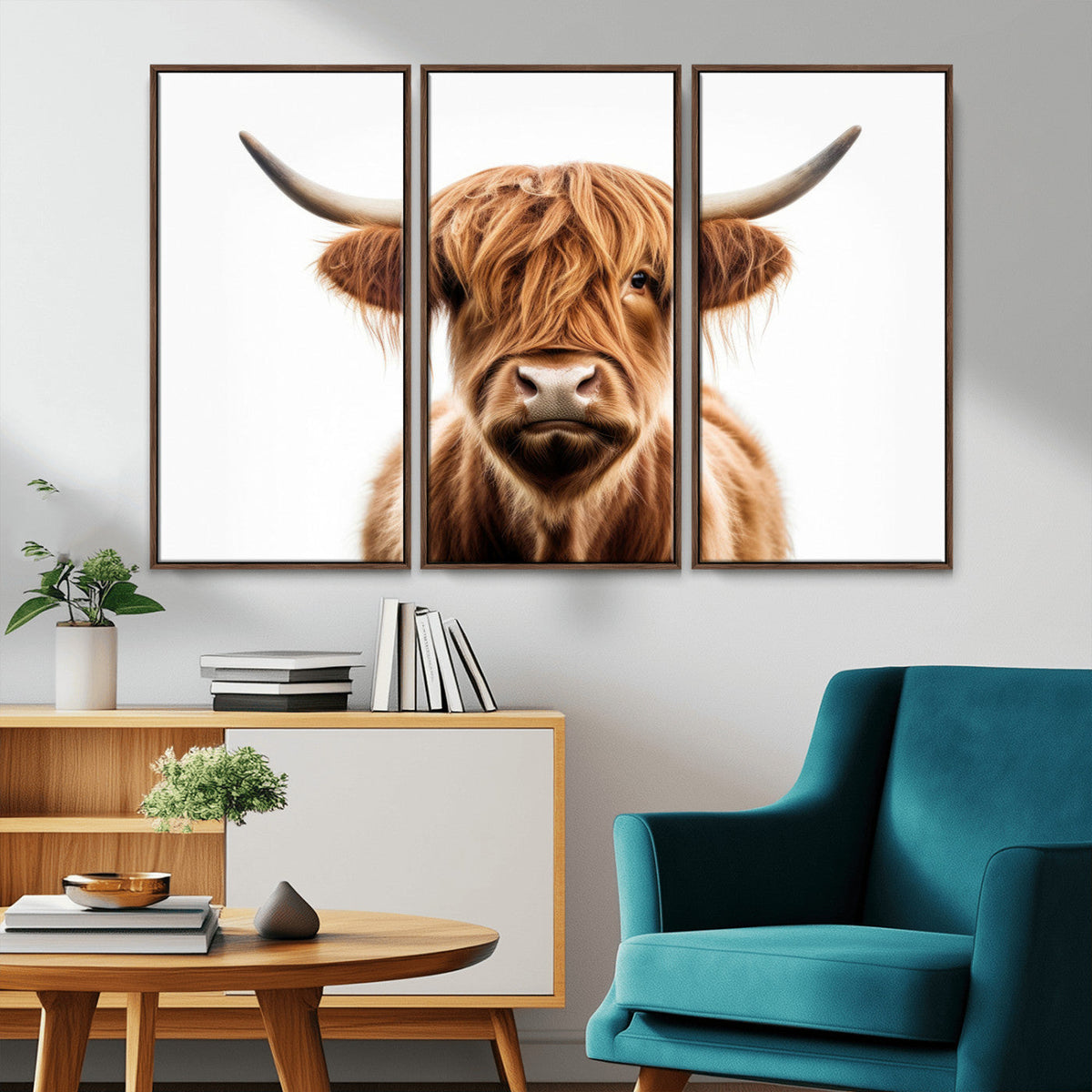 Scottish Highland Cow Canvas Print, Framed Highland Cow
