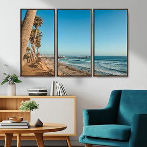 Scenic Beach Wall Art Canvas Print – Tall Palm Trees, Sandy