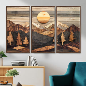 Wood Mountain Wall Art Canvas Print – Layered Forest and