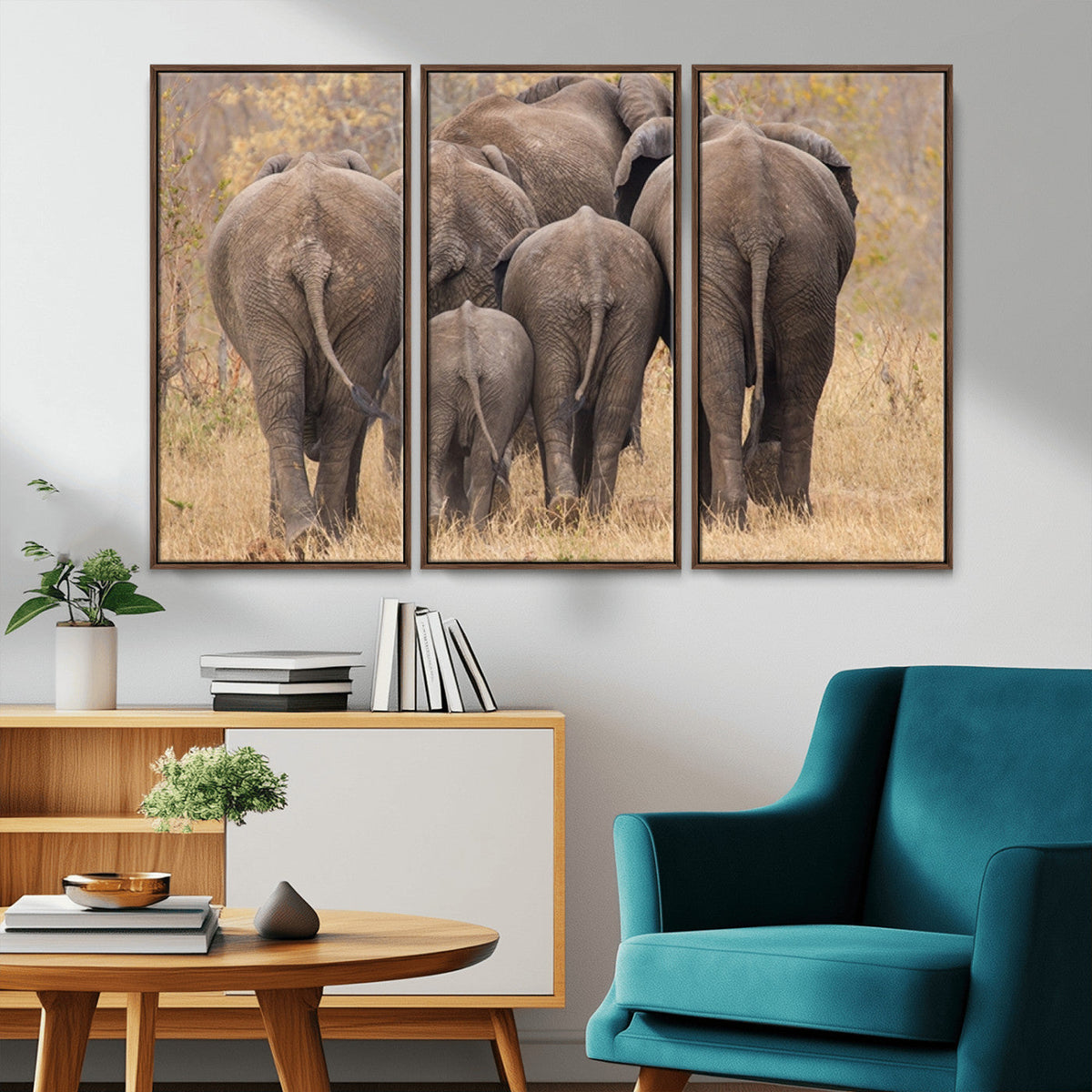 Wild Elephant Wall Art Canvas Print