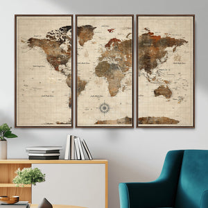 World Map Canvas Print – Framed Detailed Map of the World