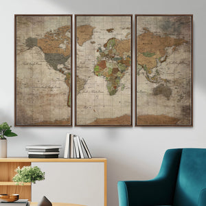 World Map Canvas Print – Framed Travel Map Wall Art for