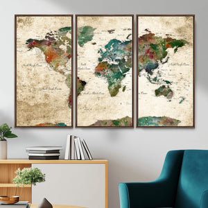 World Map Canvas Print – Framed Detailed Map of the World