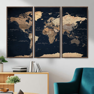 World Map Canvas Print – Detailed Map of the World Wall Art