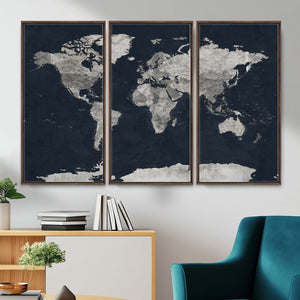 Colorful Watercolor World Map Canvas Print – Vibrant Framed