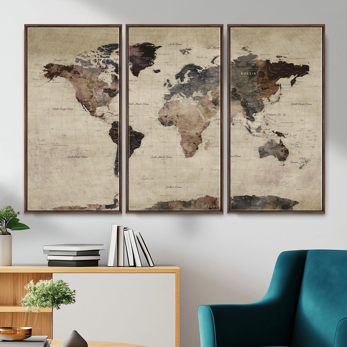 World Map Canvas Print – Detailed Map of the World Adventure