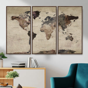 World Map Canvas Print – Detailed Map of the World Adventure