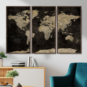 Push Pin World Map Canvas Wall Art Print, Interactive Travel