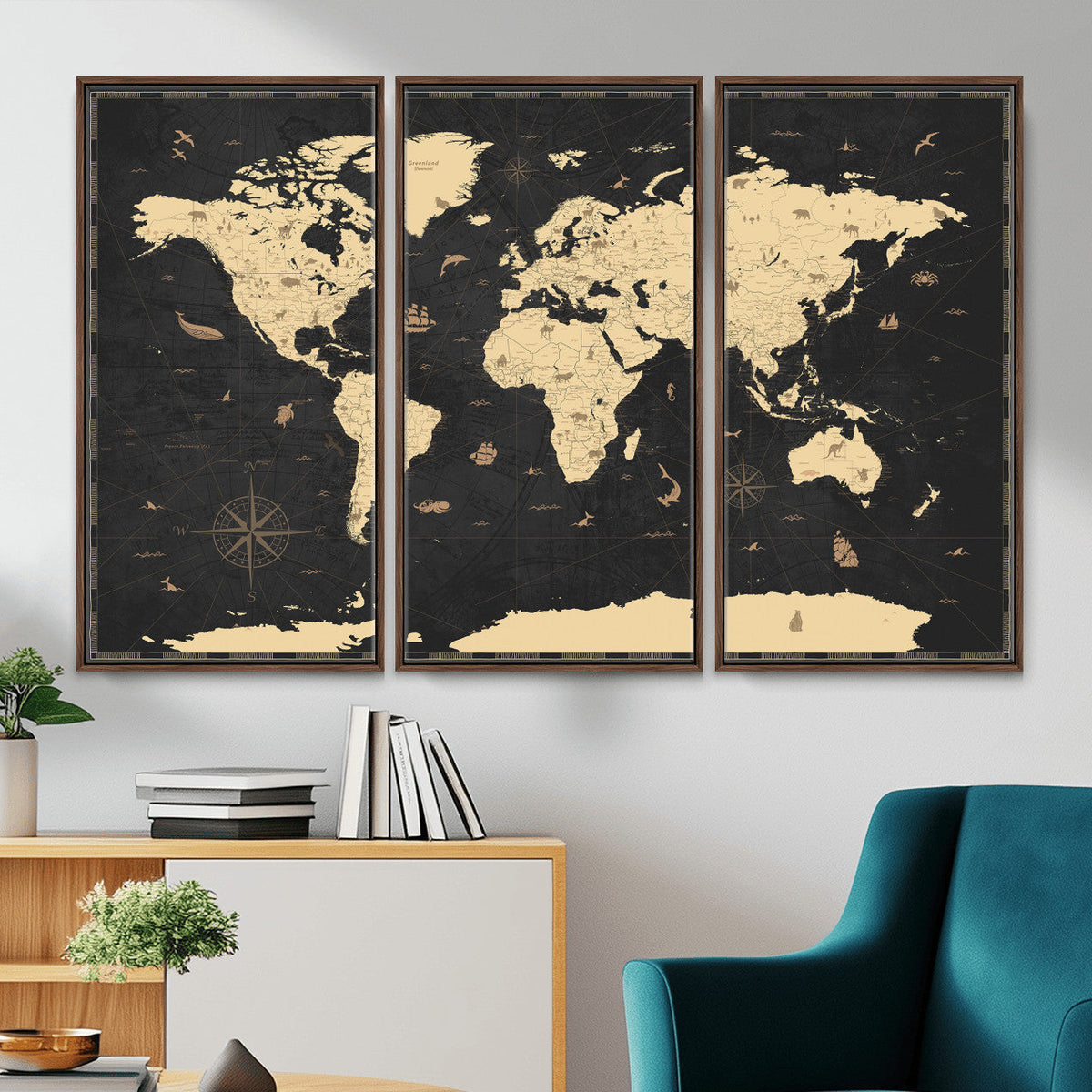 World Map Canvas Print – Detailed Map of the World Wall Art