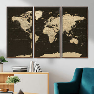 World Map Canvas Print – Framed World Map Wall Art for