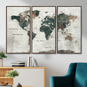 World Map Canvas Print – Framed Travel Map Wall Art for