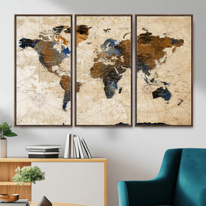 World Map Canvas Print – Framed Travel Map Wall Art for