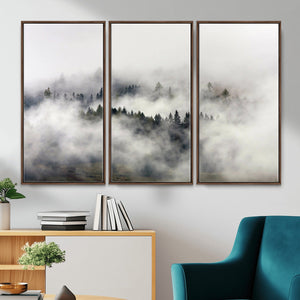 Foggy Forest Wall Art Canvas Print, Misty Pine Tree