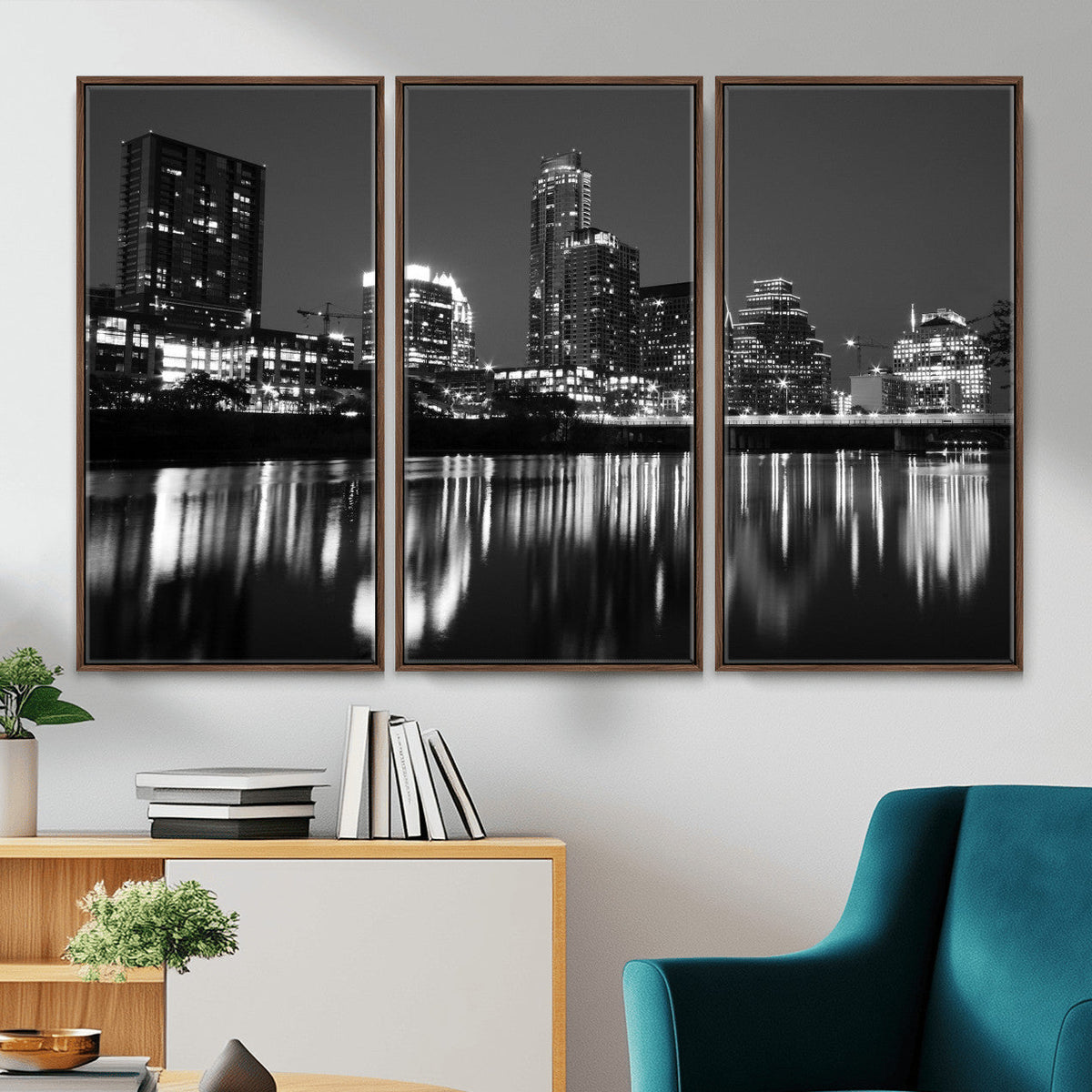 Austin Skyline Wall Art Canvas Print, Austin Downtown Night