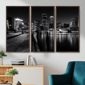 Boston Wall Art Canvas Print, Boston City Downtown Night