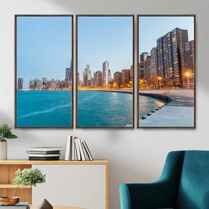 Chicago Wall Art Canvas Print, Chicago City Downtown Night