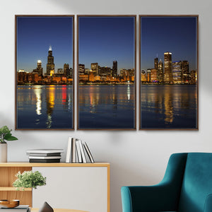 Chicago Wall Art Canvas Print - Chicago City Downtown Night