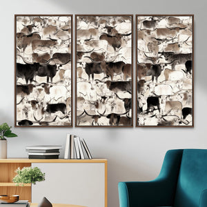 Abstract Texas Longhorn Print - Longhorn Herd Print for