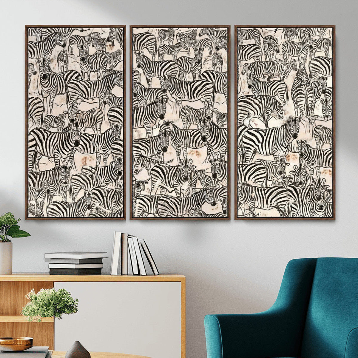 Abstract Zebra Wall Art Canvas Print for Farmhouse Decor