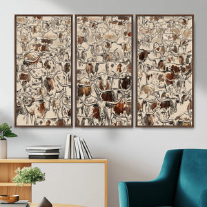 Abstract Longhorn Wall Art Canvas Print - Farm Animal