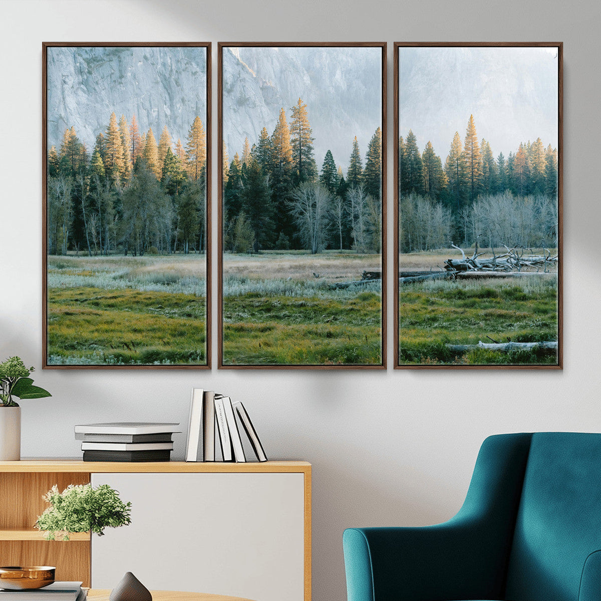 Forest Meadow Wall Art Canvas Print, Pine Tree Landscape
