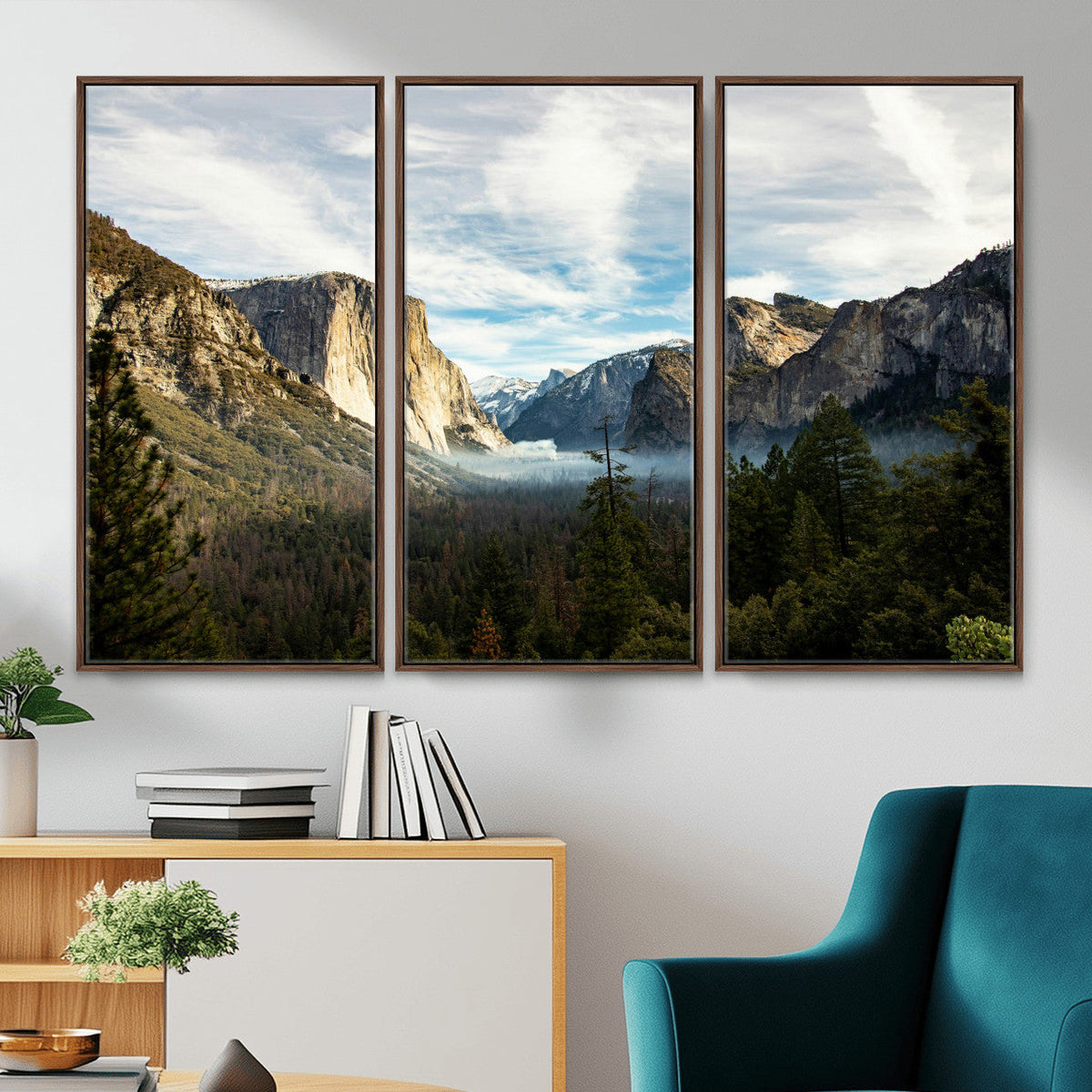 Yosemite Valley Mountain Wall Art Canvas Print, Granite