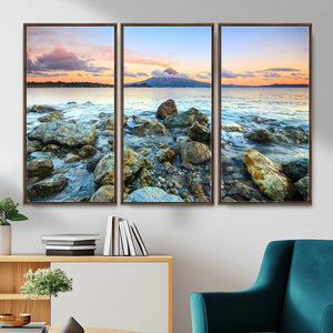 Mayon Volcano Seascape Wall Art Canvas Print, Tropical Ocean
