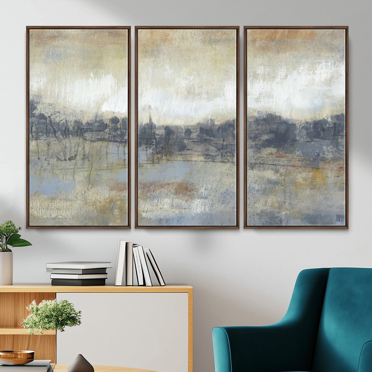 Abstract Neutral Landscape Painting Wall Art