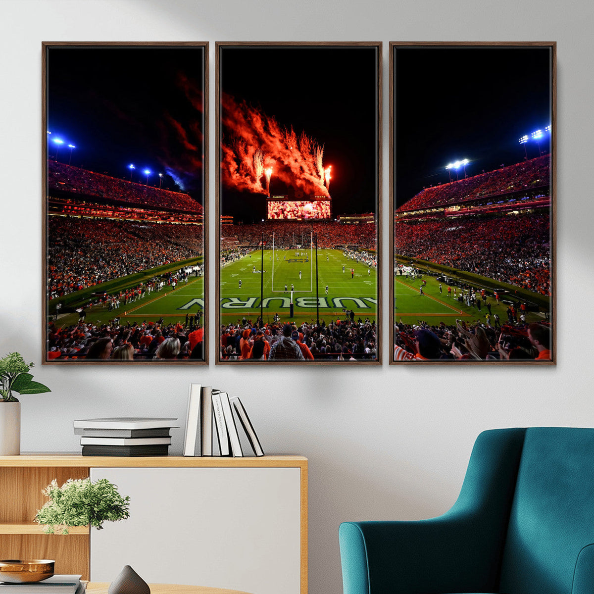 Auburn Stadium Wall Art Canvas Print, College Football Night