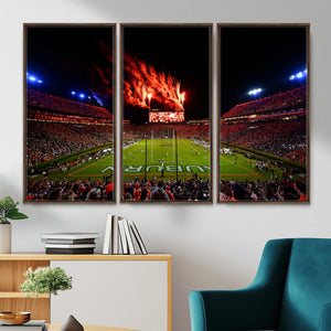 Auburn Stadium Wall Art Canvas Print, College Football Night