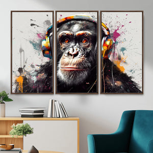Dj Monkey Wall Art Canvas Print – Colorful Pop Art Banksy