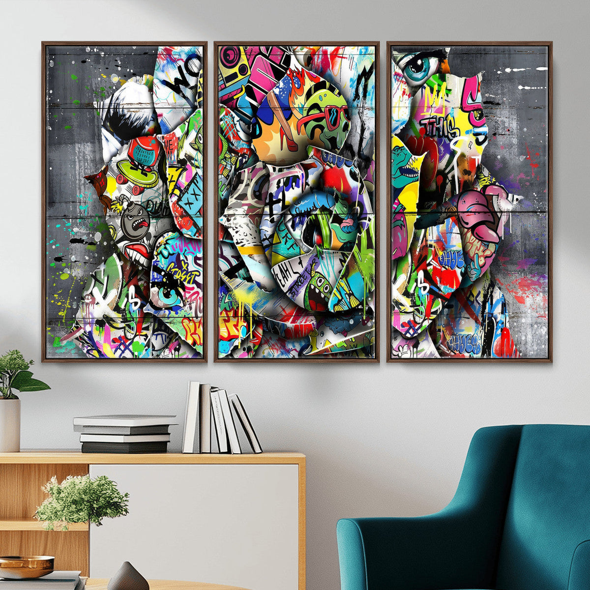 Abstract Graffiti Collage Street Art Wall Art Canvas Print