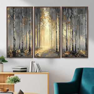 Abstract Birch Forest Wall Art Canvas Print – Modern Neutral
