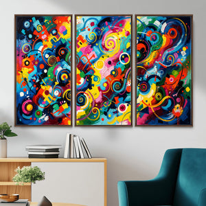 Geometric Abstract Wall Art Canvas Print, Bold Color