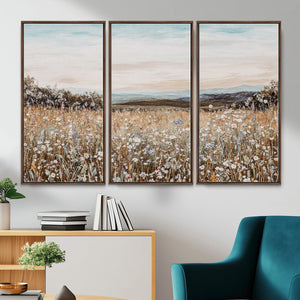 Neutral Wildflower Field Canvas Wall Art — Beige Earth Tone