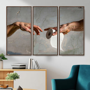 Funny Bathroom Wall Art Canvas, Creation of Toilet Paper
