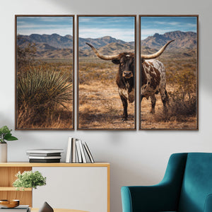 Texas Longhorn Canvas Wall Art Western Bull Desert Moody