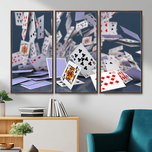 Playing Cards Canvas Wall Art | Casino Game Room Decor,