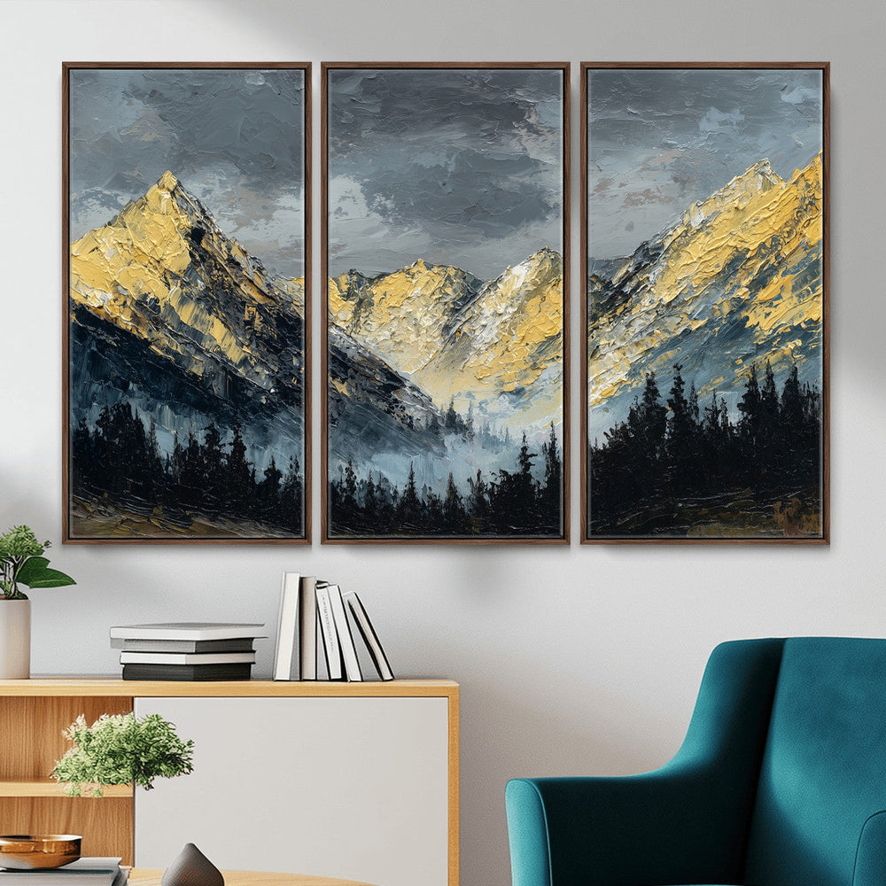 Abstract Mountain Wall Art Canvas Print Modern Landscape Painting Print