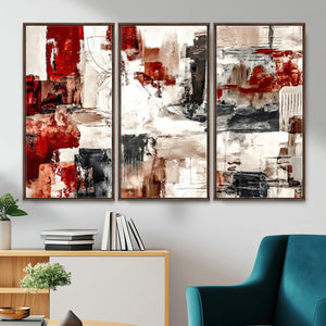 Blue Teal Abstract Canvas Wall Art, Modern Textured Painting Print, Navy Orange White Contemporary Art, Neutral Living Room Decor, Office Art