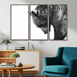 Black and White Grizzly 399 Bear Canvas Print Wall Art |