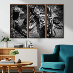 Old Pair of Mens Skates Wall Art Canvas, Men Skates Wall Art