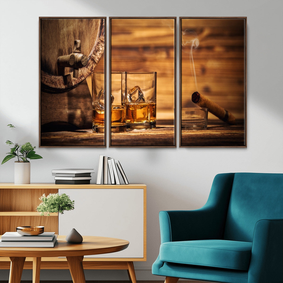 Rustic Whiskey and Barrel Canvas Print