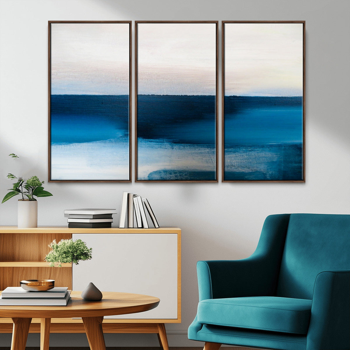 Dark Blue Abstract Wall Art Canvas Print
