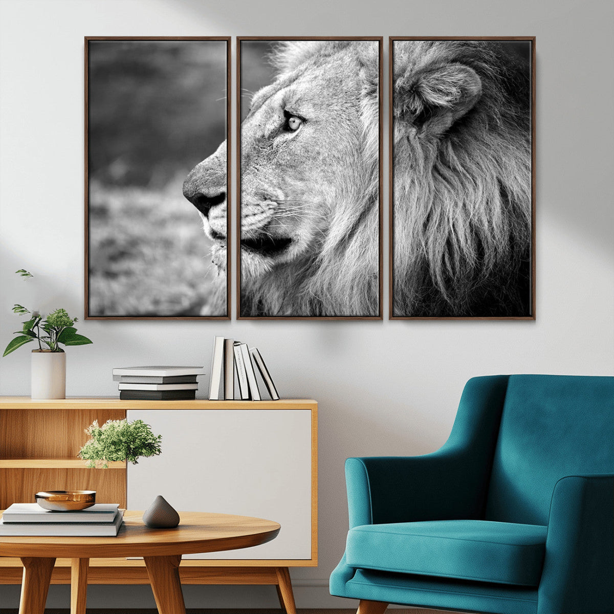 African Lion Wall Art Canvas Print – Majestic Wildlife
