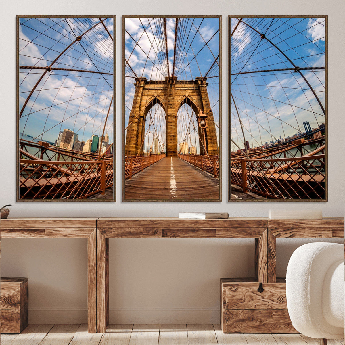 Brooklyn Bridge Manhattan Wall Art Canvas Print
