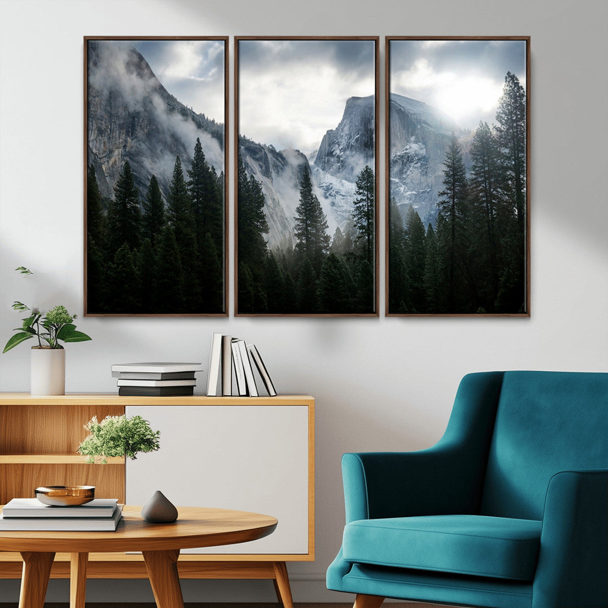 Yosemite National Park El Capitan Foggy Mountain Wall Art |